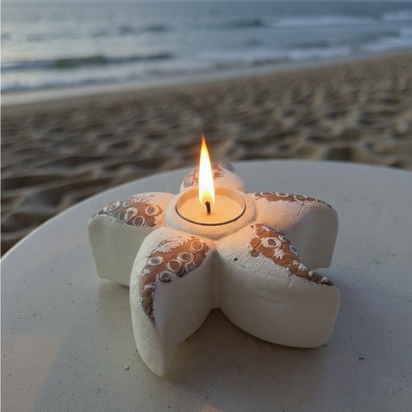 Other - Starfish Tealight Candle Holder - White and Brown